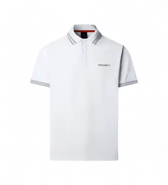 Hackett London per uomo HM5600231 Polo Micro Tip bianco, Casual, Cotone, Manica corta Blu