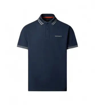 Hackett London per uomo HM5600231 Polo Micro Tip blu marino, Casual, Cotone, Manica corta, Navy