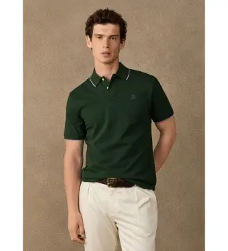 Hackett London per uomo HM5600235 Polo Tipped verde, Casual, Cotone, Manica corta