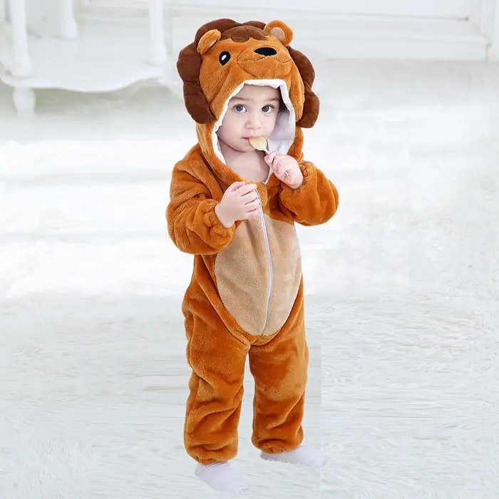 Pagliaccetti per bambini Kigurumi Animali con cappuccio per bambini Ragazzi Vestiti per ragazze Pigiami per neonati 70