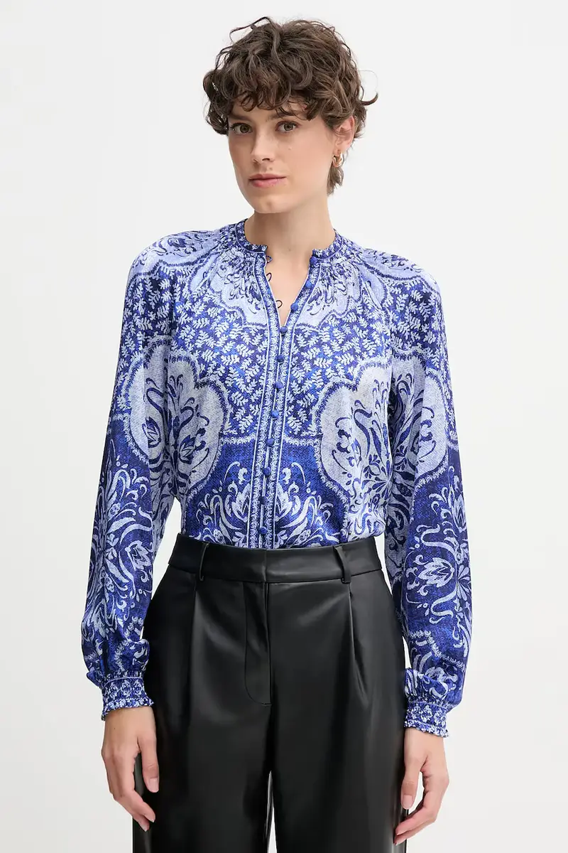 Hale Bob camicia in seta donna colore blu navy 57TL260A