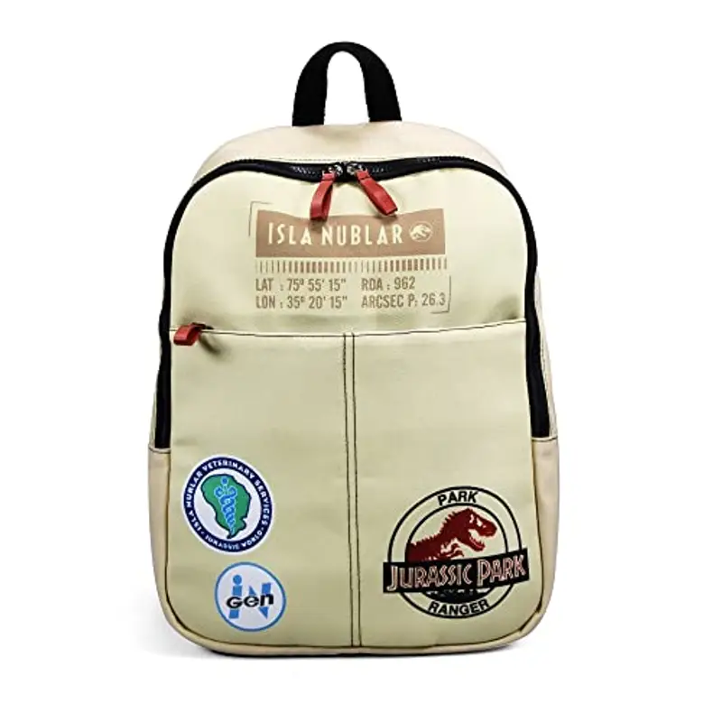Half Moon Bay Backpack, Jurassic Park-Zaino Ranger Bambini e Ragazzi, Bianco, 42 x 30.5 x 10 cm