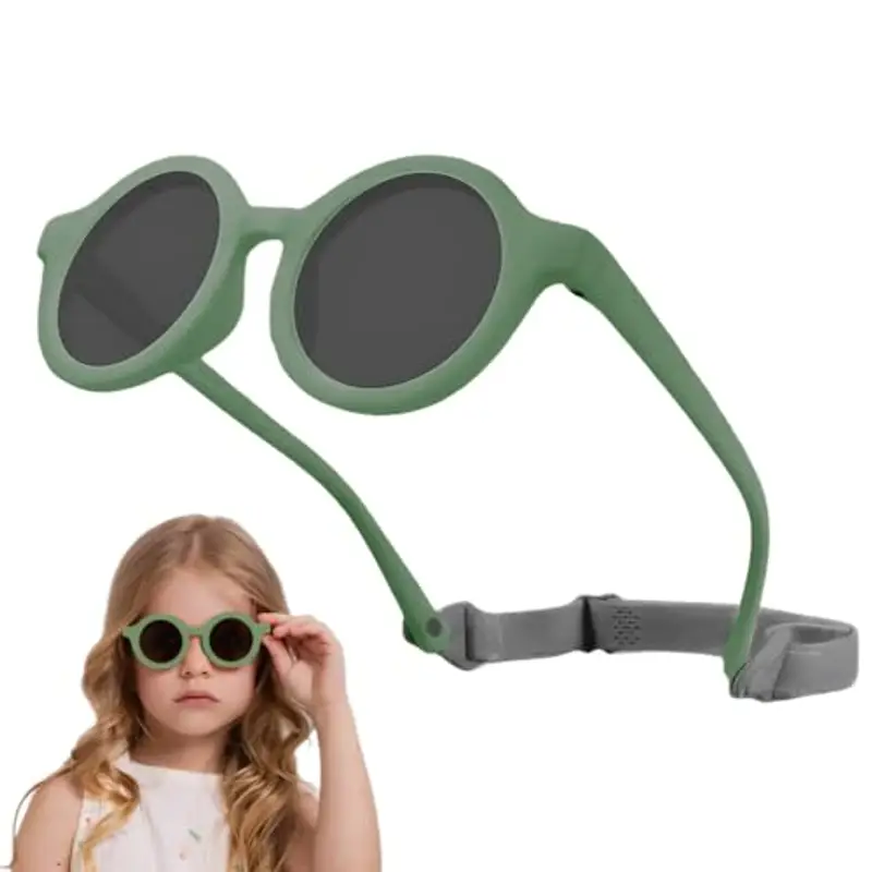 HAMKU Occhiali da Sole Neonato Verde UV Polarizzati Silicone Regolabili