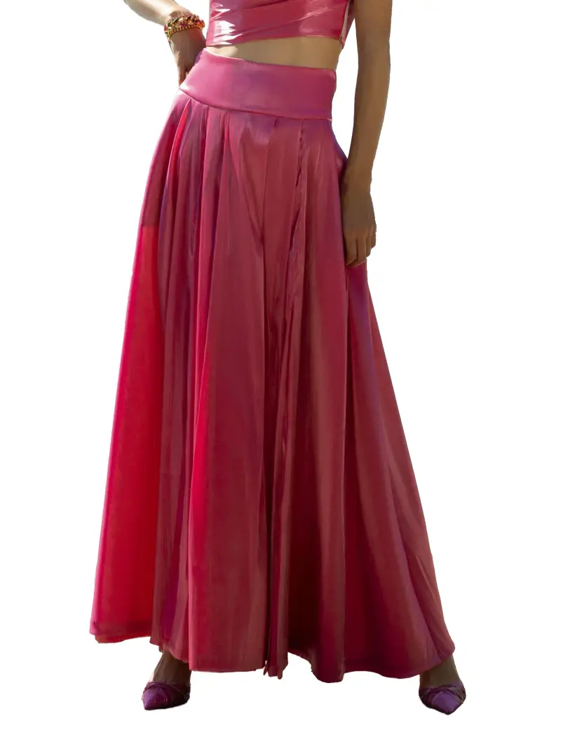 HANITA Gonnellone rosa con spacco