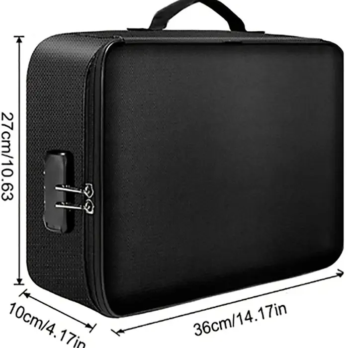 happybuySE Scatola Portadocumenti a 3 Strati con Serratura Scatola Organizer per Archiviazione File Borsa di Sicurezza Impermeabile