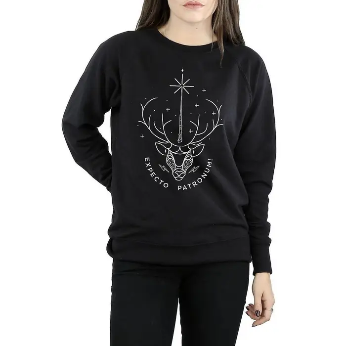 Felpa con ciondolo Expecto Patronum da donna/signora di Harry Potter XXL nero
