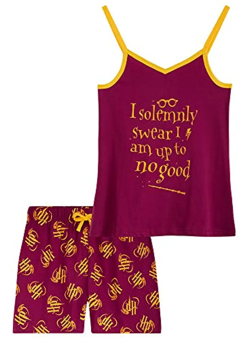 Harry Potter Pigiama Bambina Pigiama Estivo Bambina Corto 7-14 Anni con Maniche Corte o Canotta Pigiama Cotone Bambina Idea Regalo Gadget