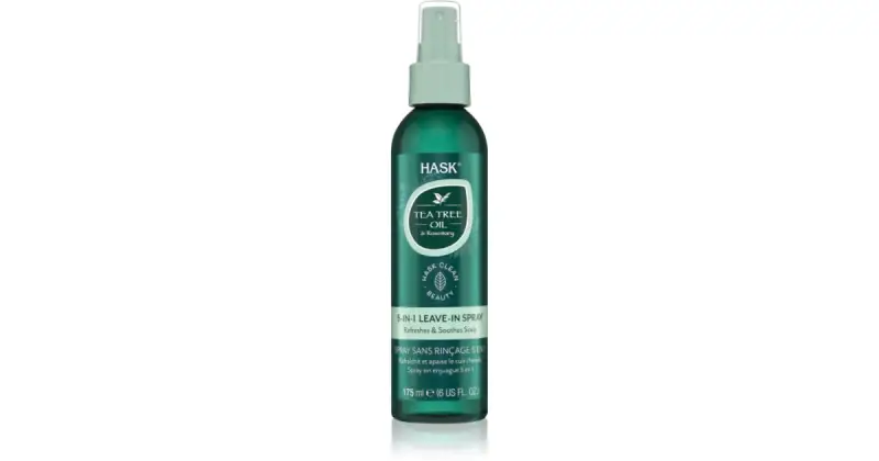 Hask Olio Di Tea Tree & Rosmarino Spray Senza Risciacquo Per Cuoi Capelluti Secchi Con Prurito 175 Ml