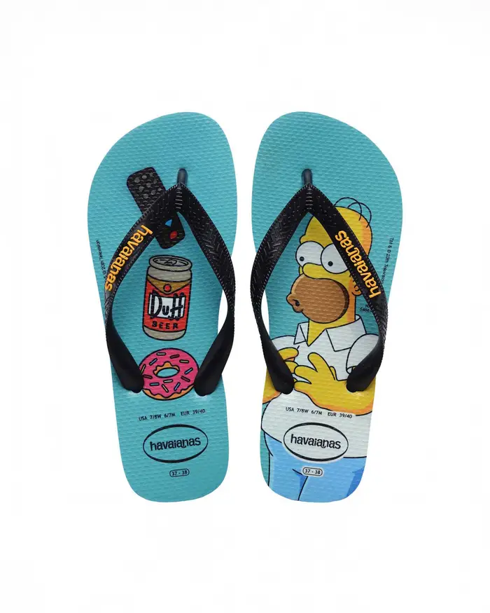 Havaianas azzurra con grafica Simpson e fascetta blu