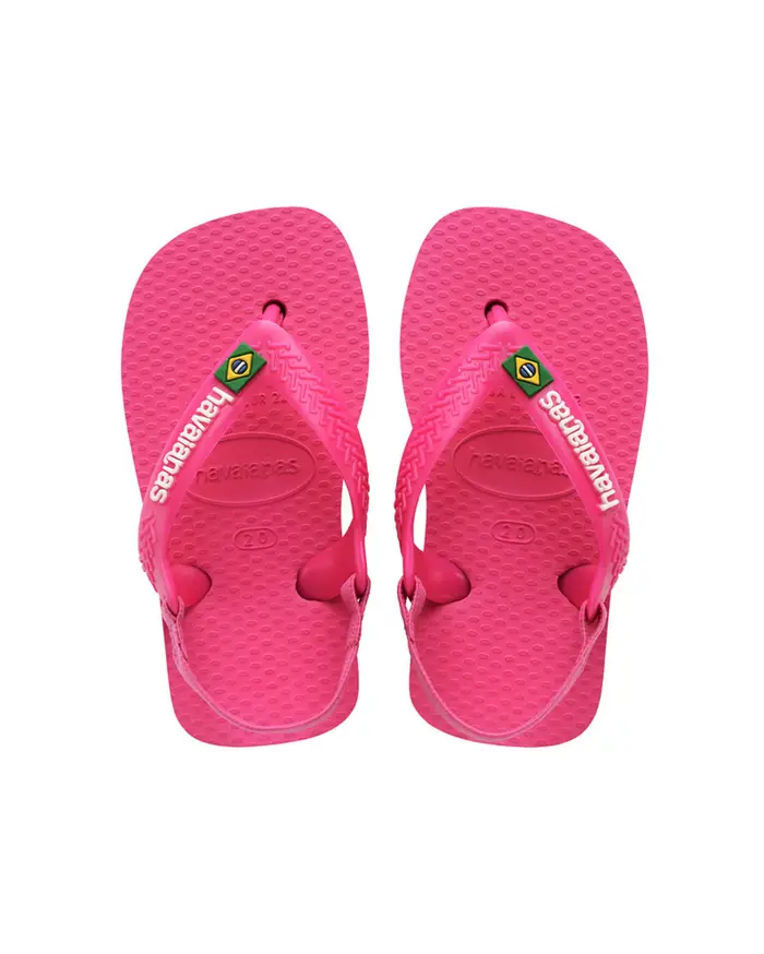 Havaianas Baby Brasil Logo color corallo con fascetta elastica