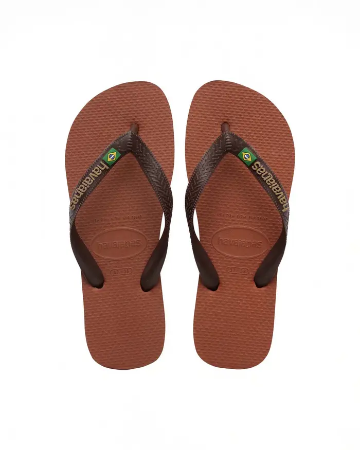 Havaianas Brasil Logo color caffè con fascetta marrone