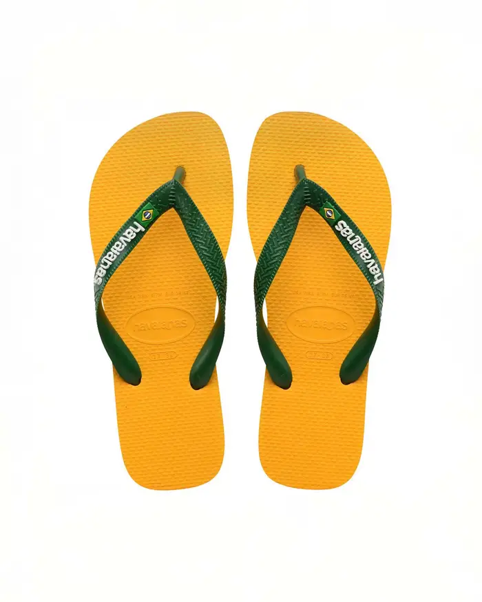 Havaianas Brasil Logo gialla con fascetta verde