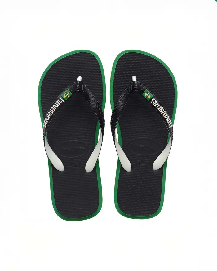Havaianas Brasil Twist nera con profilo verde
