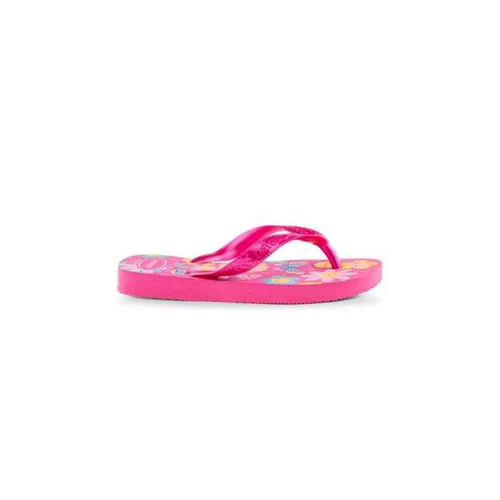HAVAIANAS Ciabatte infradito mare fucsia da bambina con vivace stampa floreale e cinturini brillanti