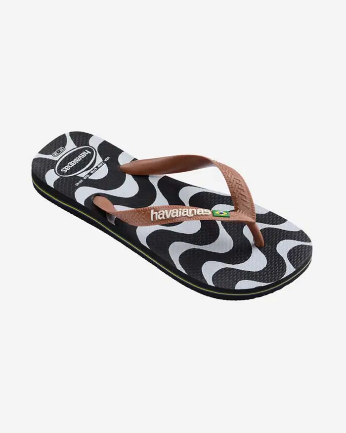 Havaianas Ciabatte Top Copacabana nere a strisce bianche con infradito a contrasto