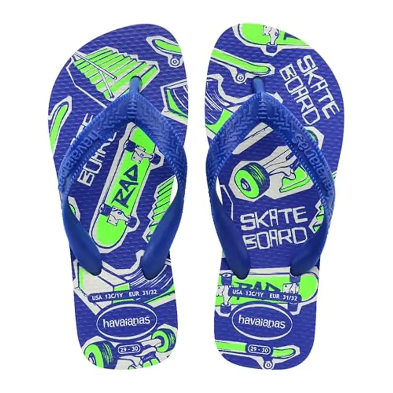 Havaianas Infradito Athletic, Comodi, Leggere E Pratiche, Con Motivi Divertenti, Cinturini Larghi E Suola Antiscivolo, Per Bambini, White