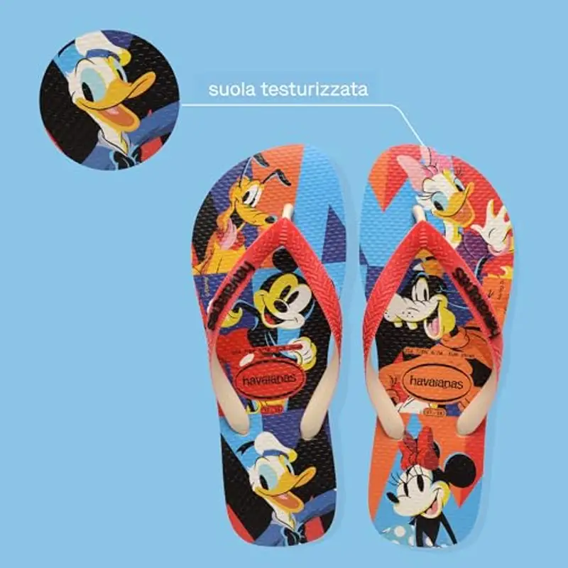 Havaianas Infradito Disney Eleganti, Comode, Leggere E Resistenti, Disegni Disney E Pixar, Cinturini Larghi, Unisex miniatura 3