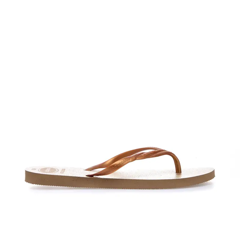 HAVAIANAS Infradito donna beige da mare con sottopiede stampa glitter