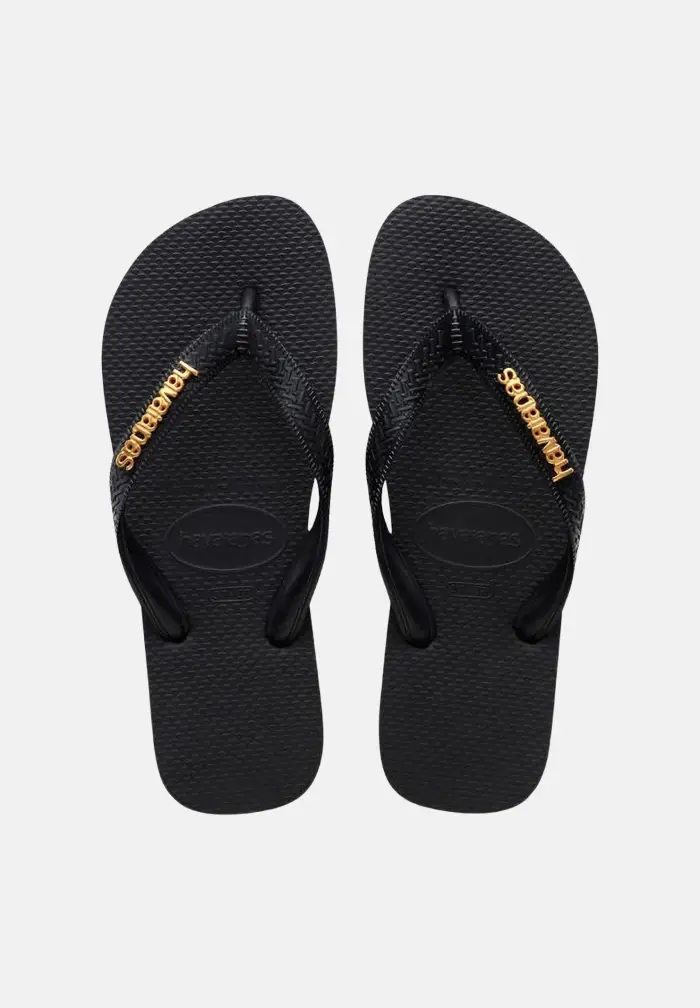 Havaianas Infradito Logo Metallic neri da donna
