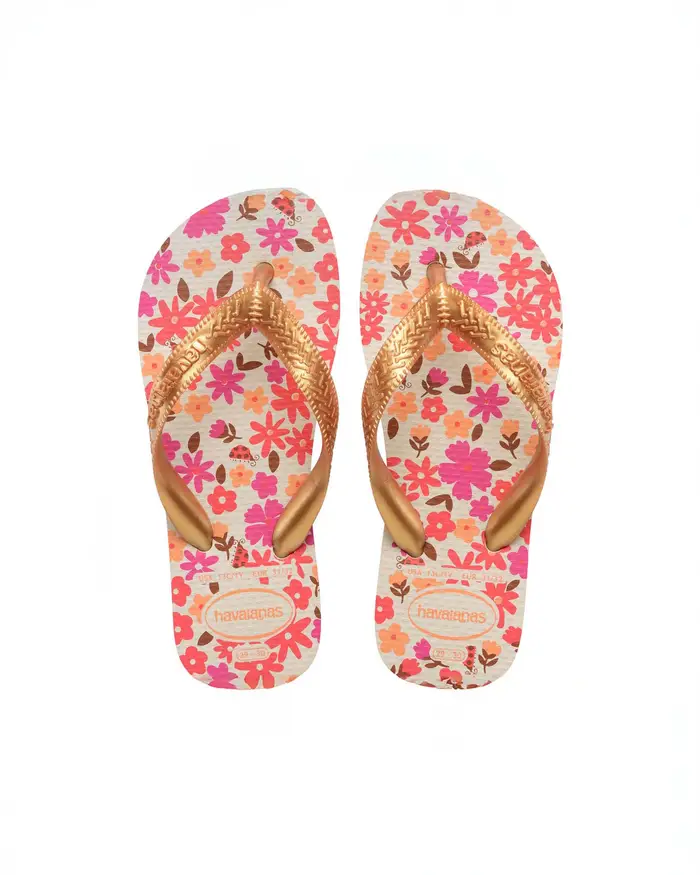 Havaianas Kids Flores rosa con stampa fiori e fascia oro