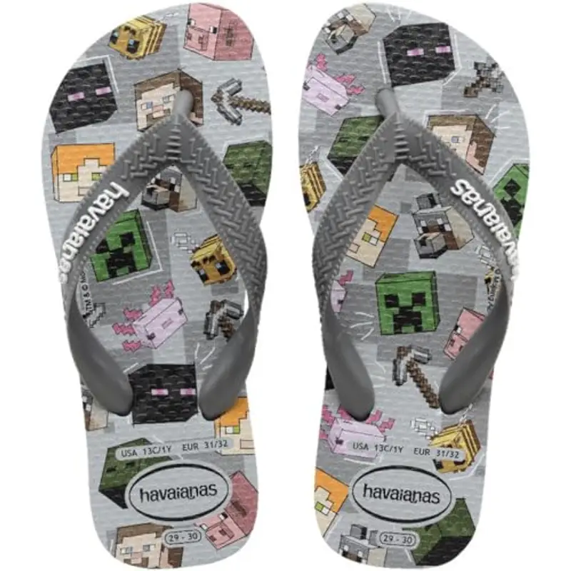 Havaianas Kids Minecraft, Infradito Ragazzi, Steel Gray