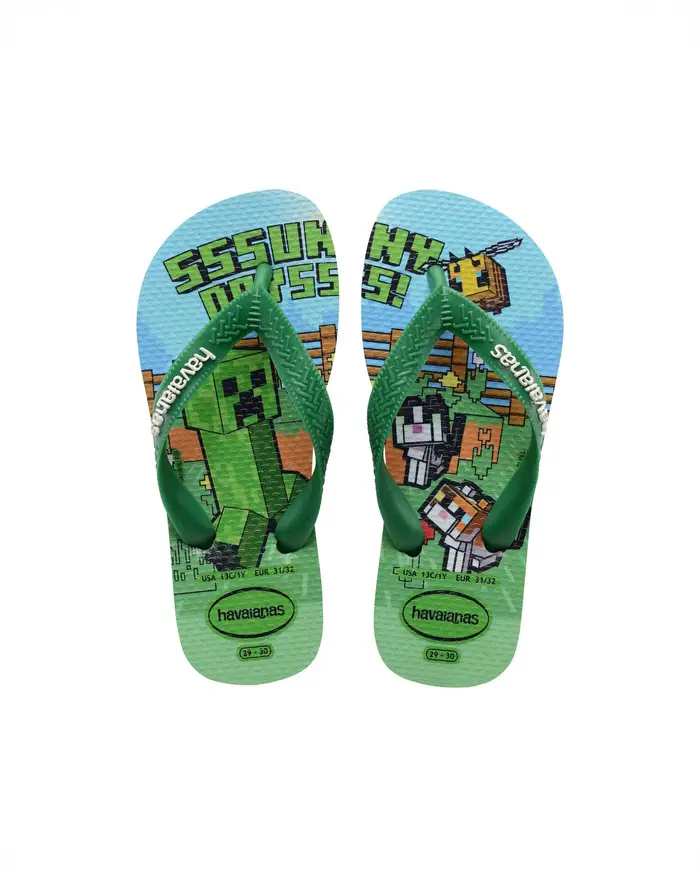 Havaianas Kids Minecraft verdi con stampa