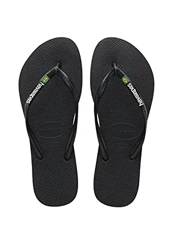 Havaianas Slim Brasil Logo, Infradito Comode, Resistenti e Leggere, Omaggio al Brasile, Bandiera su Cinghie e Suola
