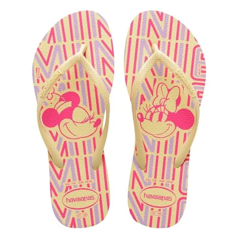 Havaianas Slim Disney Stylish, Infradito Comode, Leggere E Alla Moda, Con Disegni Disney, Cinghie Sottili E Suola Antiscivolo, Donna
