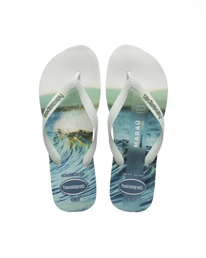 Havaianas Top Surfer bianca e azzurra con stampa fotografica