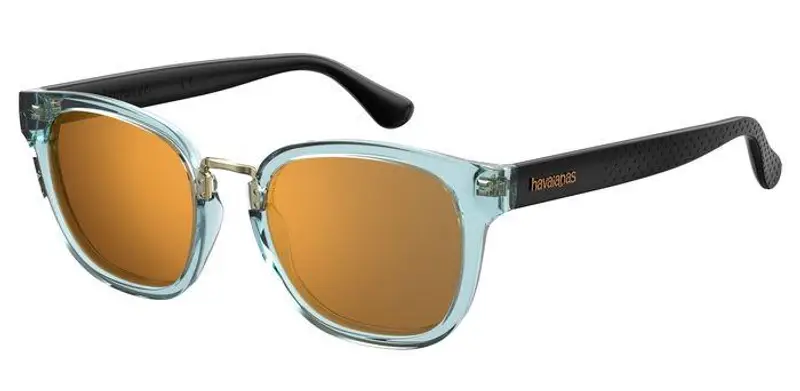 Havaianas Unisex GUAECA MVU/VP Occhiali da sole Plastica Azzurro Arancione Squadrata Specchiato