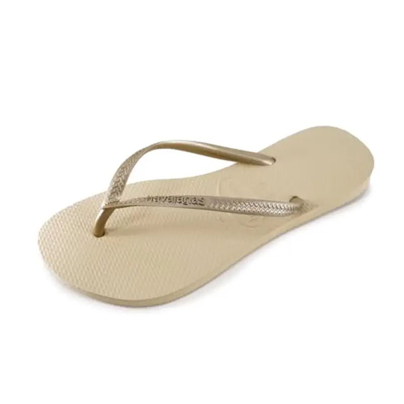 Havaianas Women's Slim Flip Flops Sandals - Sand Grey/Light Golden