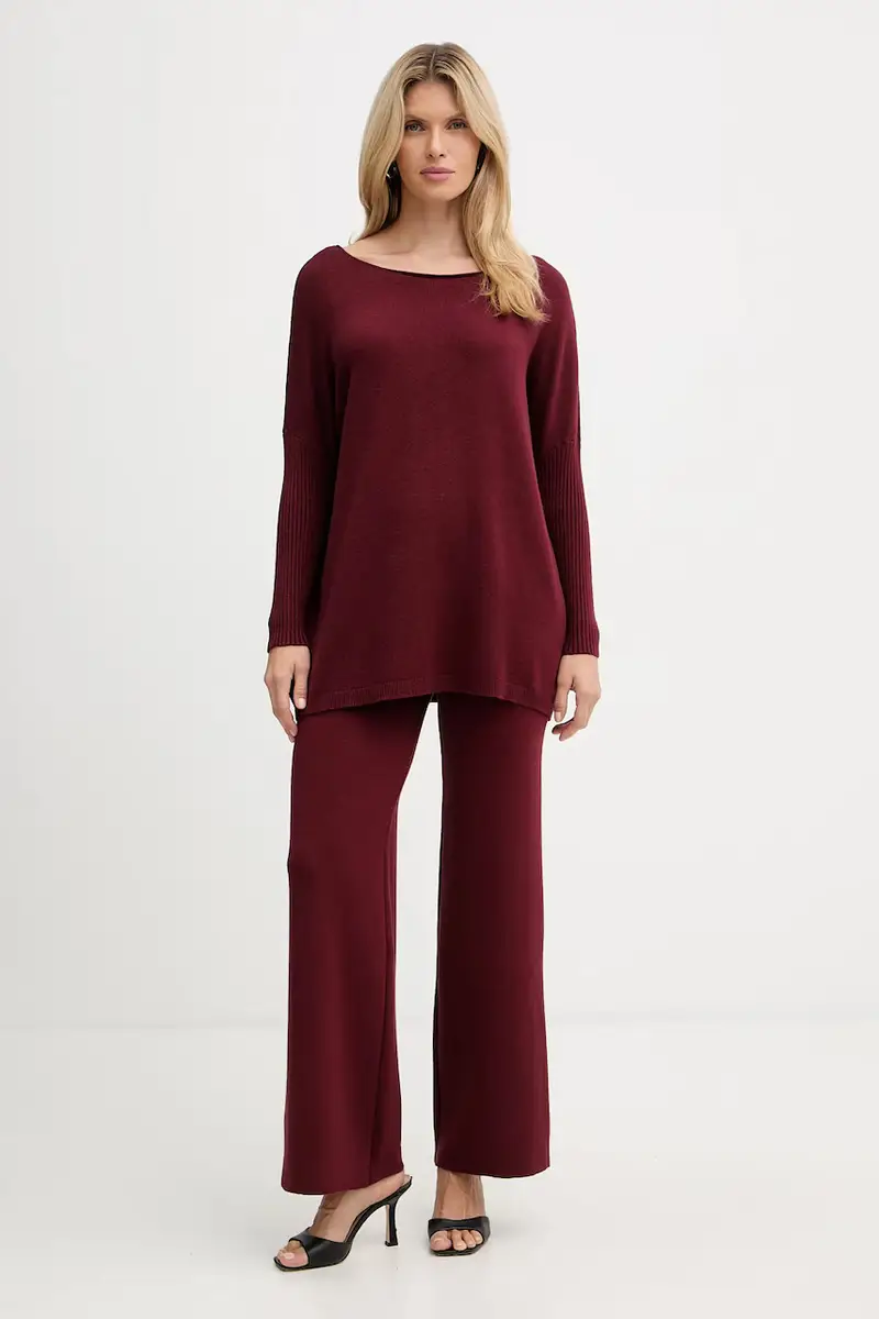 Haveone tuta da ginnastica donna colore granata HNC-P001