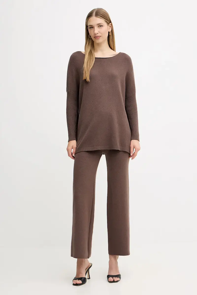 Haveone tuta da ginnastica donna colore marrone HNC-P001