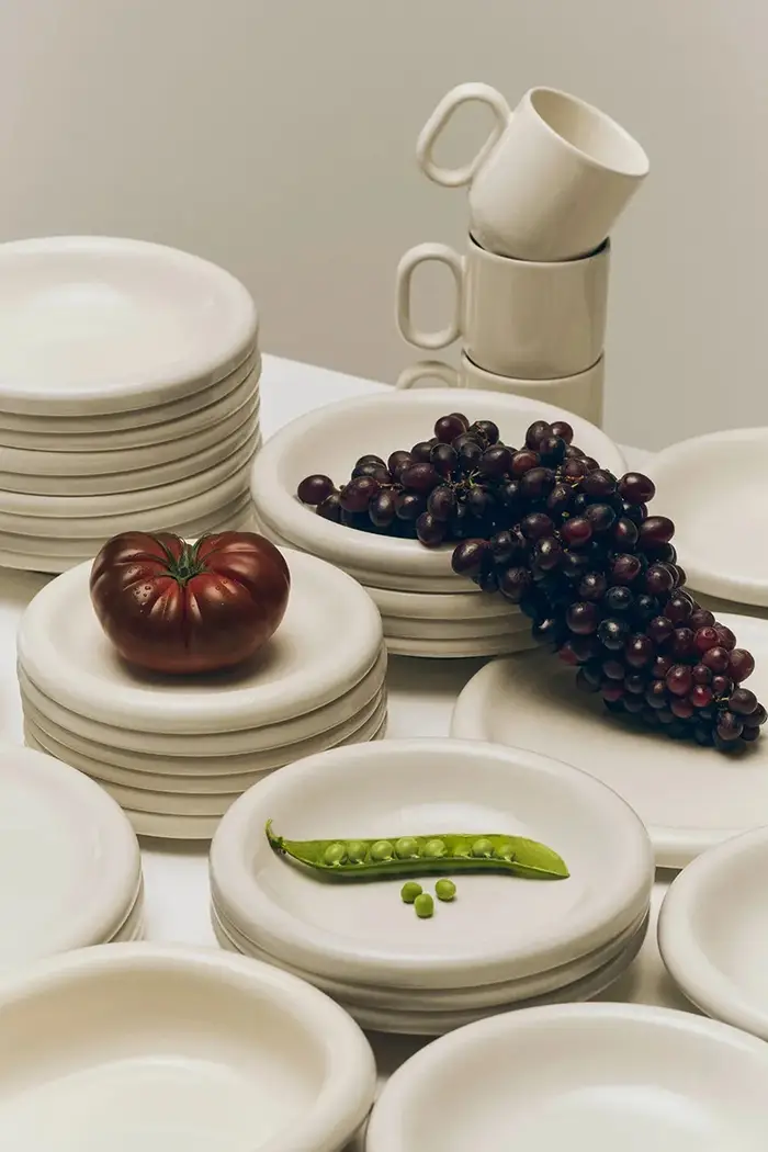 8,4 x 8 x 8 cm set di tazze in terracotta Bianco miniatura 3