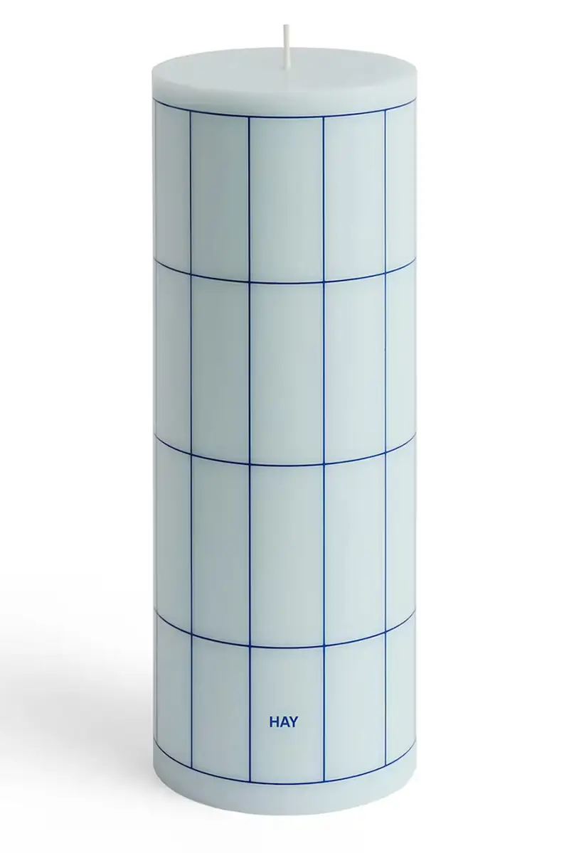 Hay candela decorativa Column Candle 9 x 25 cm colore blu