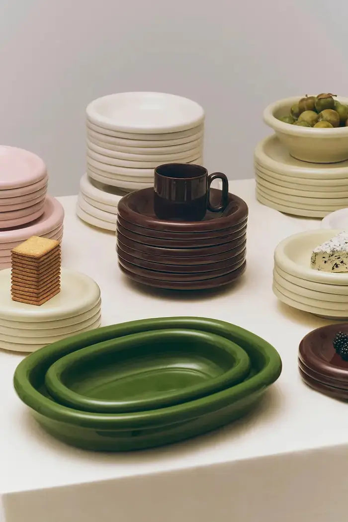 Hay piatto da portata da servire in terracotta 36 x 27 x 6 cm Verde