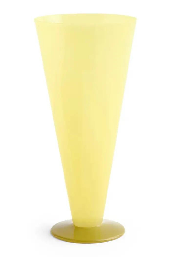Hay Vaso decorativo in vetro colorato 26 x 12 x 12 cm Giallo