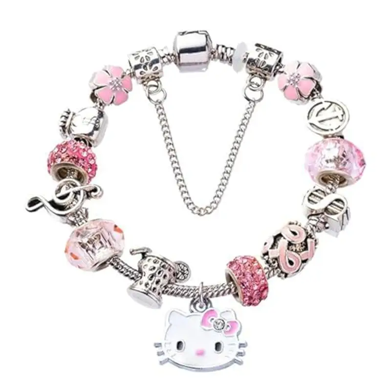 HAZMA 1 Pezzo Bracciale Bambina, Bracciale Bambino, Gattino Bracciale Con Ciondoli Regolabili, Braccialetto Con Ciondolo A Forma Di Kitty