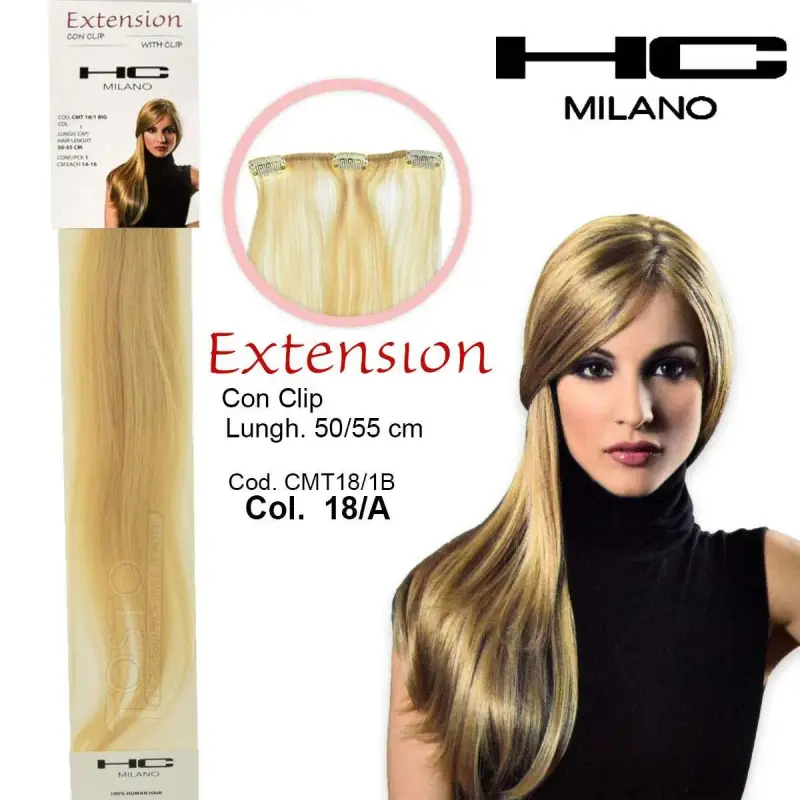 Hc milano extension 3 clip no remy largh.14-16cm lungh.50cm col.18a