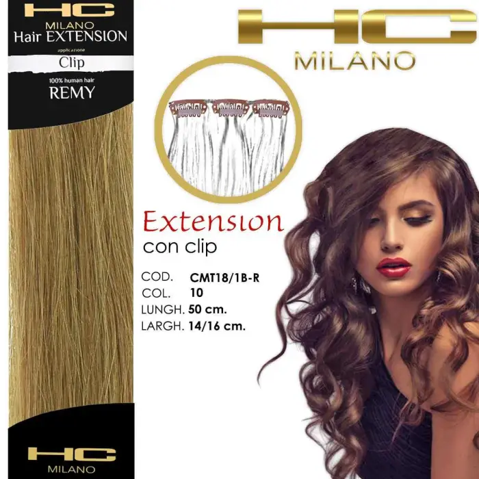 Hc milano extension 3 clip remy largh 14-16cm lungh 50cm col 10 biondo 7 0