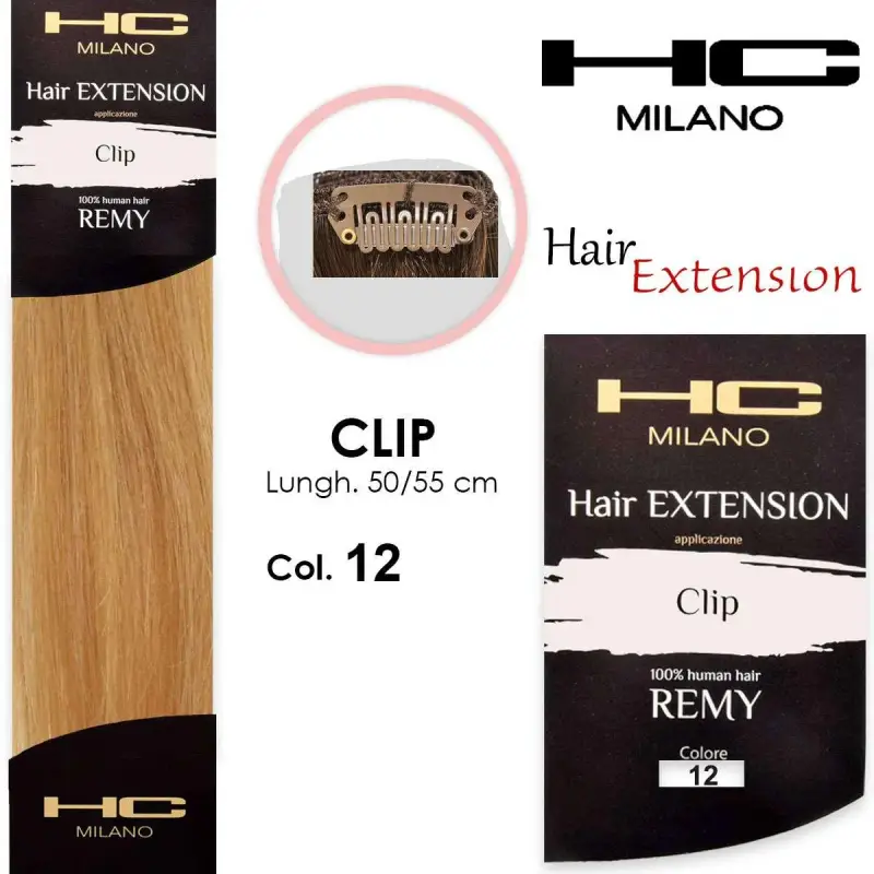 Hc milano extension 3 clip remy largh.14-16cm lungh.50cm col.12 beige 9.013