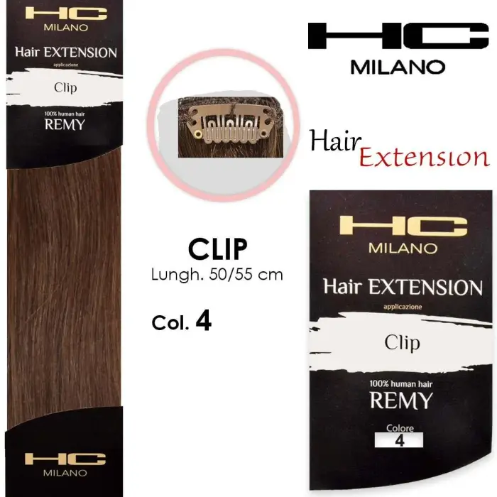 Hc milano extension 3 clip remy largh.14-16cm lungh.50cm col.4 castano chiaro dorato 5, 3