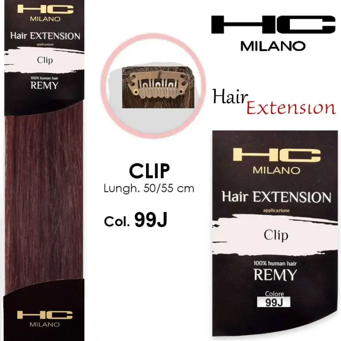 Hc milano extension 3 clip remy largh.14-16cm lungh.50cm col.99j