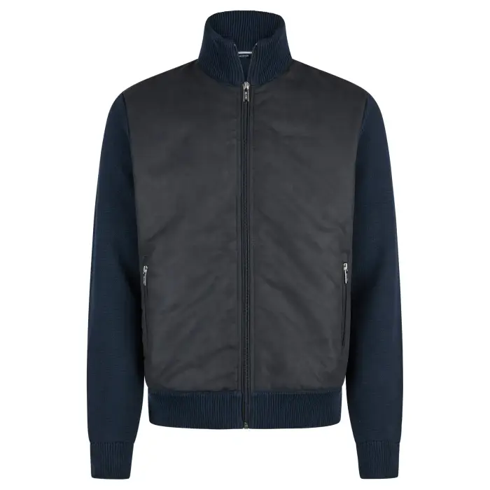 Hechter Giacca in suede morbido con zip Bleu