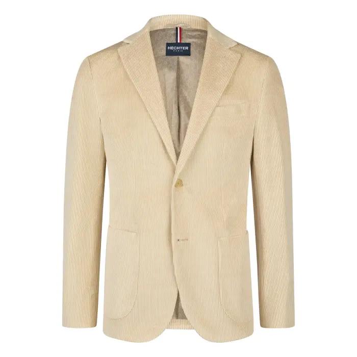 Hechter Giacca in tessuto di velluto a coste elasticizzato bicolore Modern Fit Beige