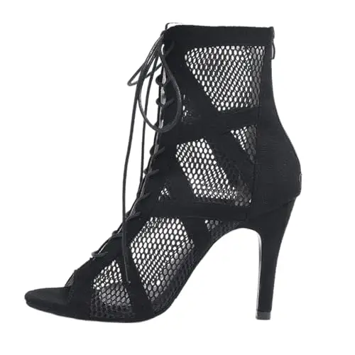 Achimlt Heels Dance Class Bootie Scarpe da Ballo Donna con Tacco Alto Sexy in Rete Eleganti Decollete Scarpe Tacco Donna Punta