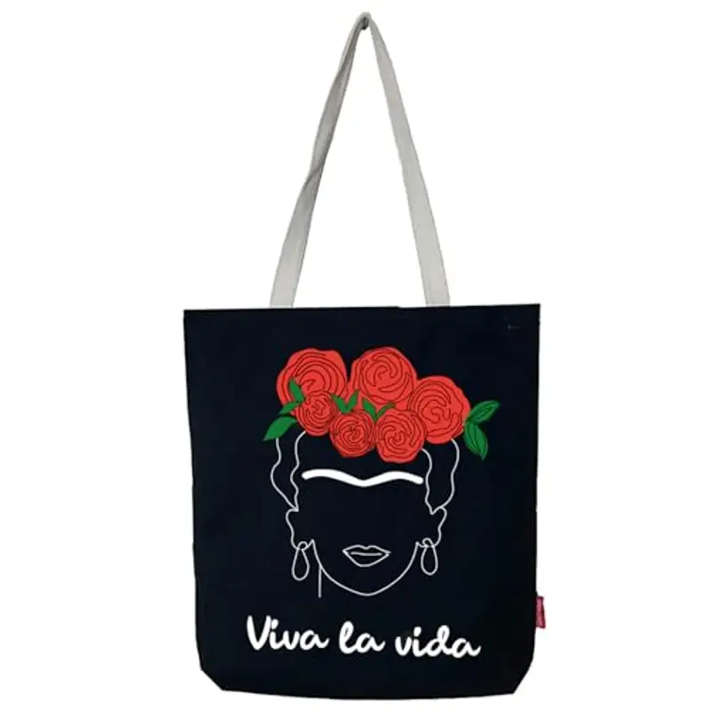hello-bags hello-bags. Borsa tote bag in tela con cerniera, fodera e tasca interna. Esterno: 100% cotone. Include una busta regalo