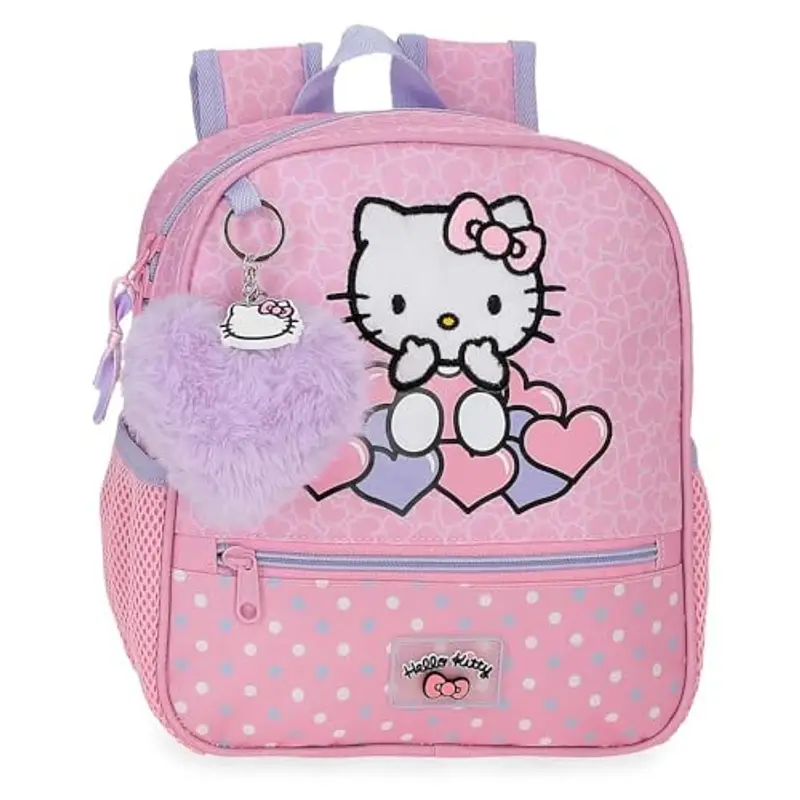 Hello Kitty Hearts & Dots Zaino prescolare Rosa 23 x 25 x 10 cm Poliestere 5, 75 L, Rosa, Zaino prescolare