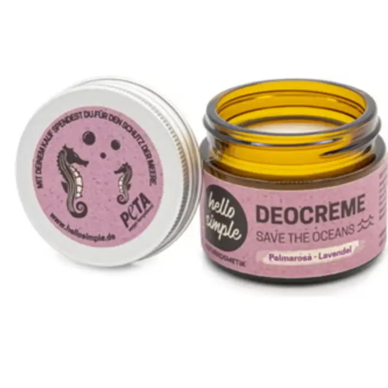Hello simple "Save the Oceans" Crema Deodorante Palmarosa & Lavanda 50 g