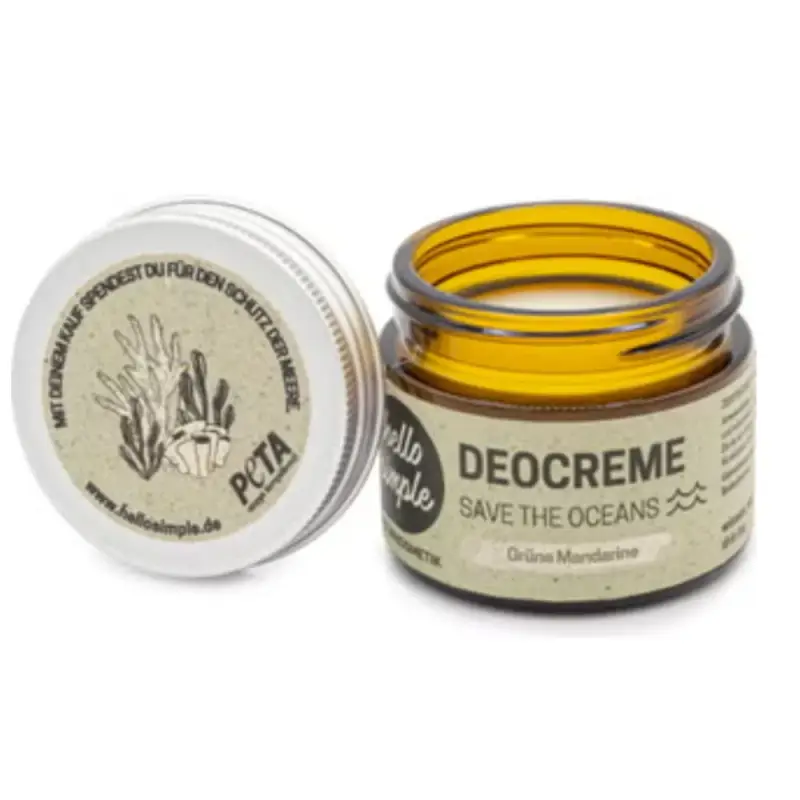 Hello simple "Save the Oceans" Crema Deodorante Verde al Mandarino 50 g